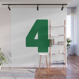 4 (Olive & White Number) Wall Mural