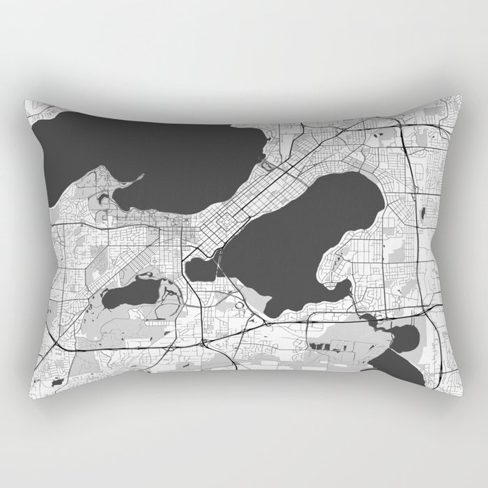 Madison Map Gray Rectangular Pillow