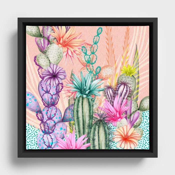 Cacti Love Framed Canvas