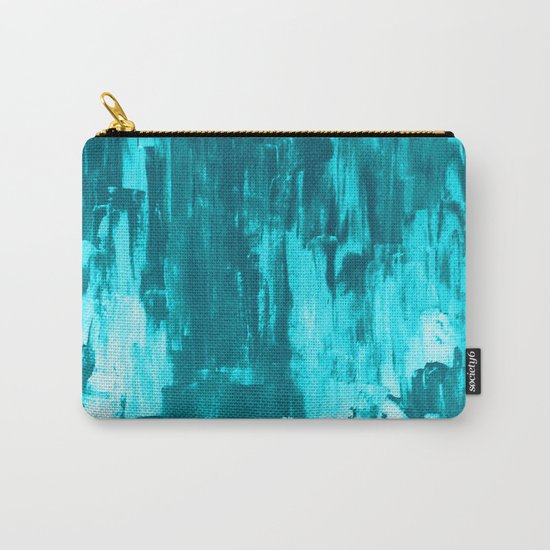 Bright Blue Snow Nights with Icicles Carry-All Pouch