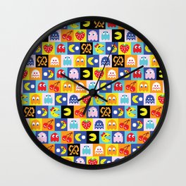 Pac-Man Pattern Wall Clock
