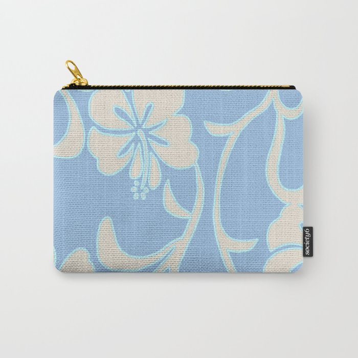 Y2K Surfer Flowery Pattern Light Blue Carry-All Pouch