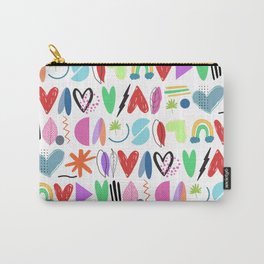 Vibrant funky hearts and squiggles pattern Carry-All Pouch
