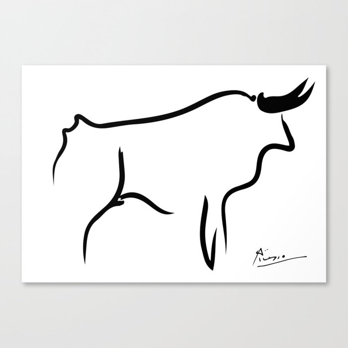 Picasso The Bull lithograph sketch linedrawing repro canvas art prints or  poster unframed - AliExpress