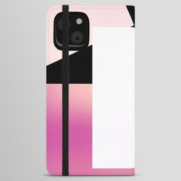 Bold Ombre Color Block Pink White Black iPhone Wallet Case