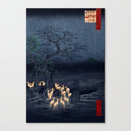 Utagawa Hiroshige New Year's Eve Foxfires at the Changing Tree Canvas Print