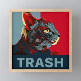 Trash Cat Framed Mini Art Print