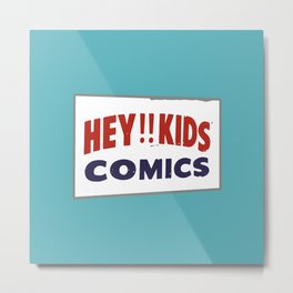 Hey Kids! Vintage Comic Spinner Rack Sign Metal Print | Typography, Comicbookstore, Retro, Librarians, Comicbooks, Readers, Heykids, Cartoons, Library, Comic 