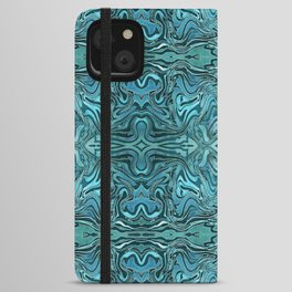 Liquid Glamour Luxury Turquoise Teal Watercolor Art iPhone Wallet Case