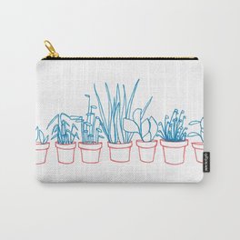 Teal Plants in Red Pots Carry-All Pouch