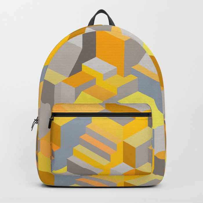 Labyrinth Marigold Yellow Grey Backpack