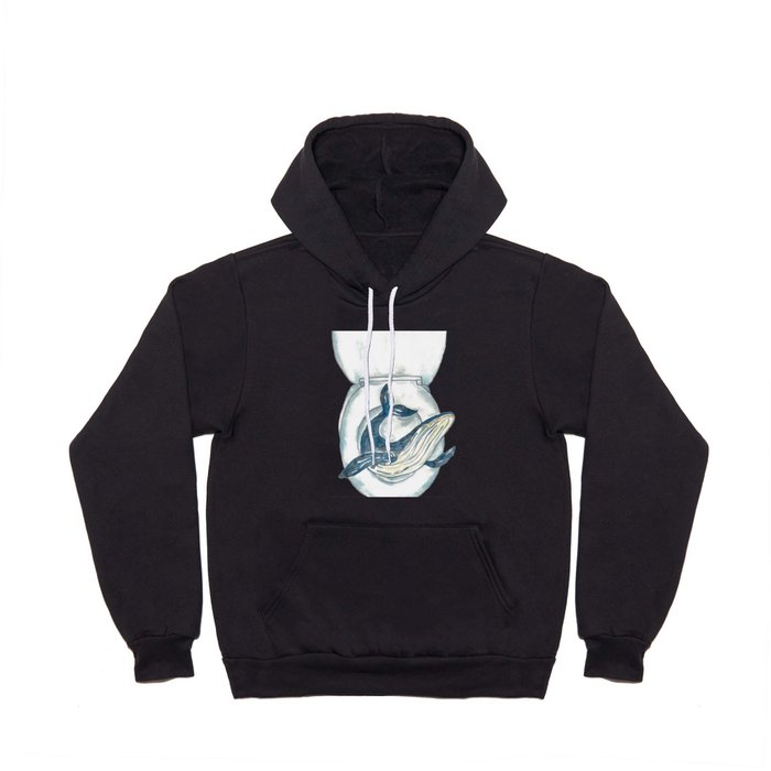 Whale in the bathroom painting watercolour  Hoody