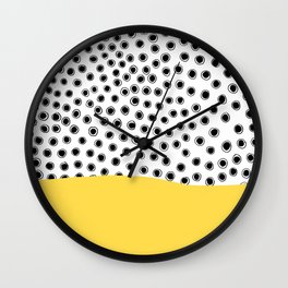 black dots with yellow Wall Clock