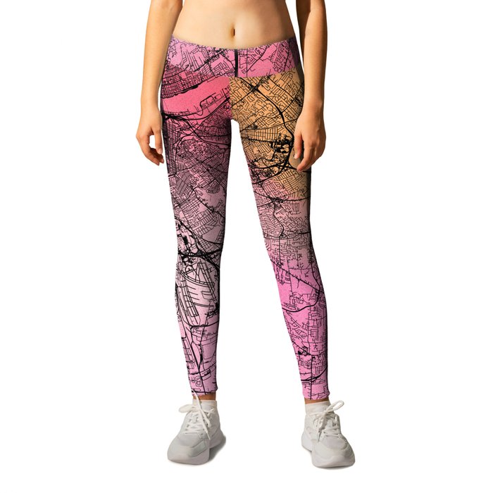 colorful Louisville city map Leggings