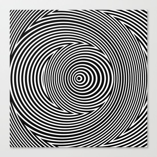 Black and White Dizzy Canvas Print