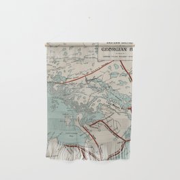 Vintage Map of Georgian Bay and Muskoka Lakes Wall Hanging
