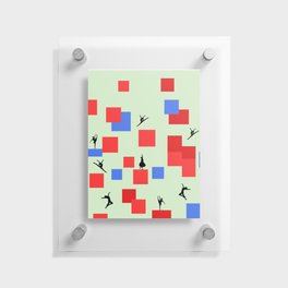 Dancing like Piet Mondrian - Composition in Color A. Composition with Red, and Blue on the light green background Floating Acrylic Print