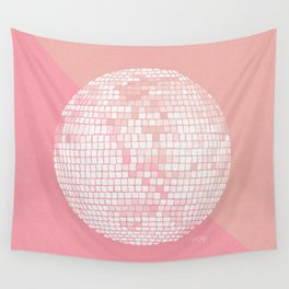 Disco Ball – Blush Wall Tapestry | Disco, Discoball, Dancing, Catcoq, Rainbow, Dance, Love, Vintage, Groovy, 60S 