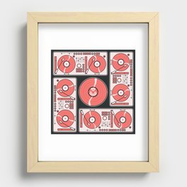 Record Player Square Recessed Framed Print