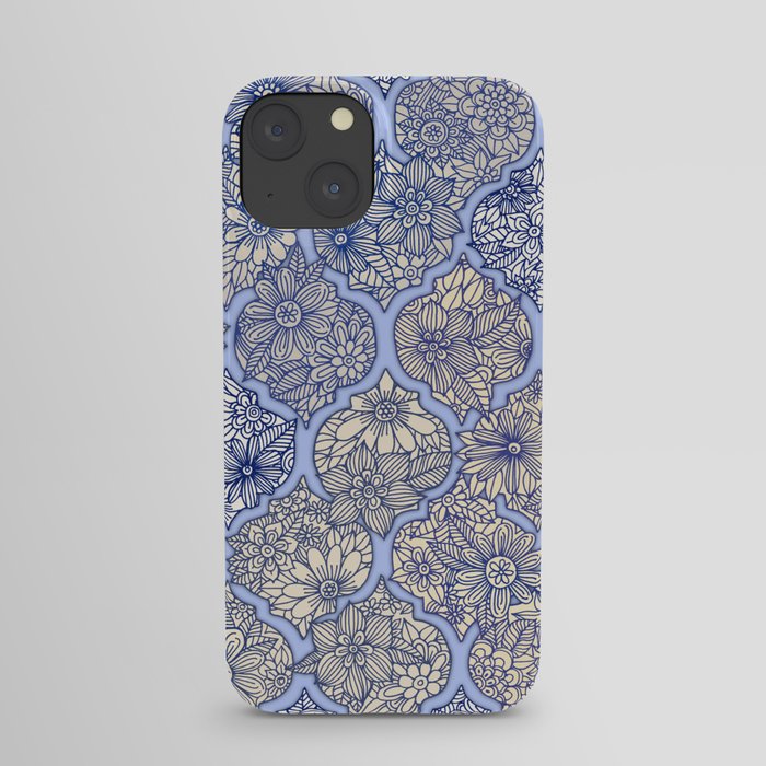 Moroccan Floral Lattice Arrangement - Purple iPhone Case