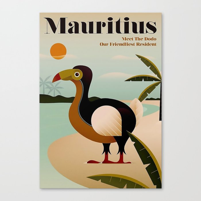 Mauritius - Vintage  Travel Poster Canvas Print