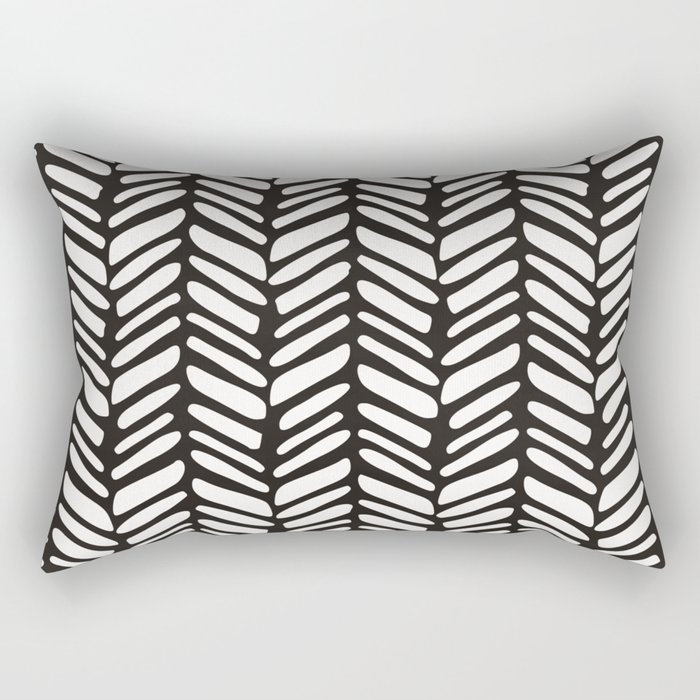 Tribal herringbone black and white Rectangular Pillow by dayone Society6