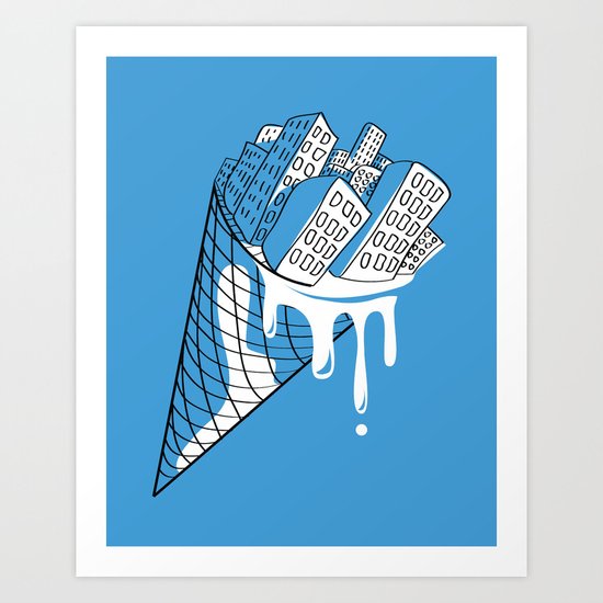 Snowy City Art Print