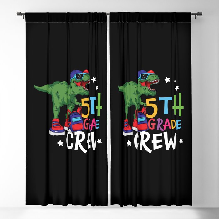 5th Grade Crew Student Dinosaur Blackout Curtain