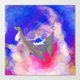 Princess Flying Dinosaur (square, 2022) Canvas Print