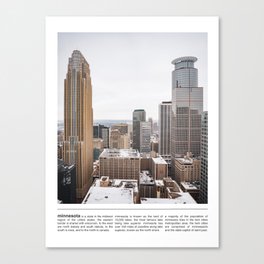 Minneapolis Skyline | Minimalist City Photography Canvas Print