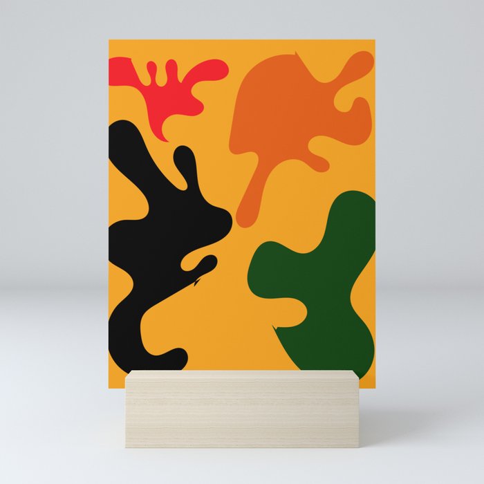 4  Matisse Cut Outs Inspired 220602 Abstract Shapes Organic Valourine Original Mini Art Print