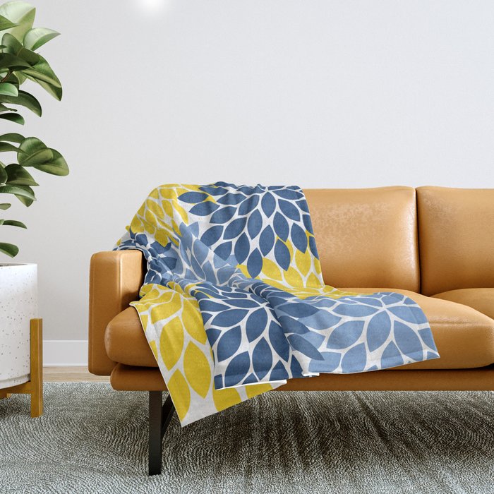 Yellow floral throw blanket deals