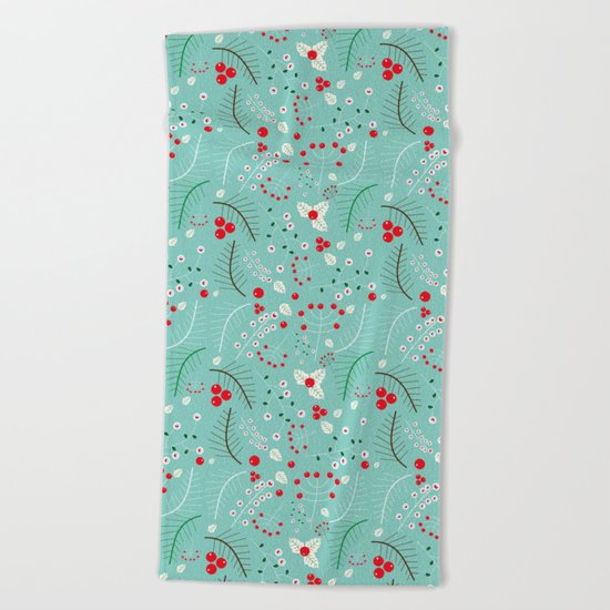 Mistletoe Acqua Beach Towel
