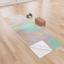 Pretty Rainbow Holographic Glitter Yoga Towel