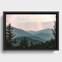 Smoky Mountain Pastel Sunset Framed Canvas