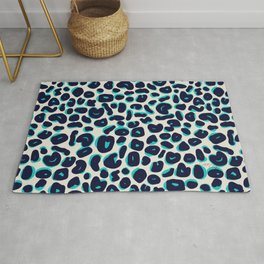 Leopard Print Abstractions –Turquoise Area & Throw Rug
