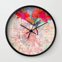Rochester map New York painting Wall Clock