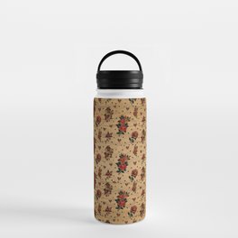 Retro rose tattoo Water Bottle