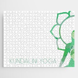 Kundalini Yoga and meditation watercolor quotes  Jigsaw Puzzle