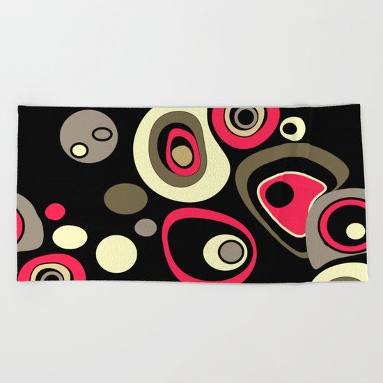 Abstract colorful polka dots pattern . Beach Towel