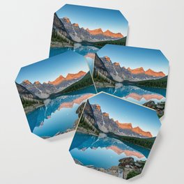 Moraine Lake Sunrise Banff Canada Rocky Mountains Landscape Coaster