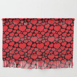 Red Heart On Black Collection Wall Hanging