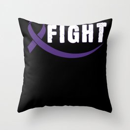 Purple November Fight Pancreatic Cancer Awareness Throw Pillow