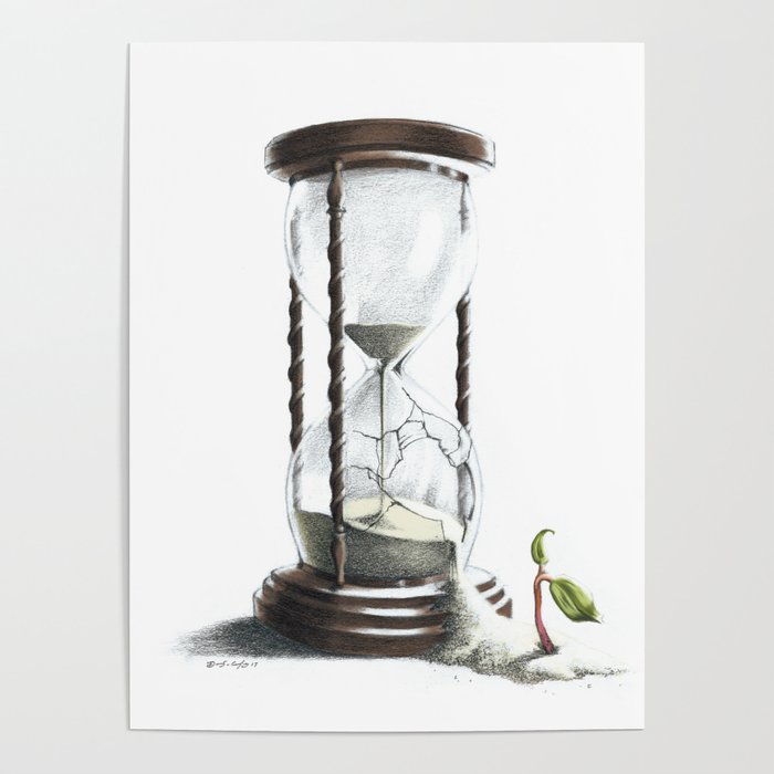 Plum Orchard Hourglass Poster