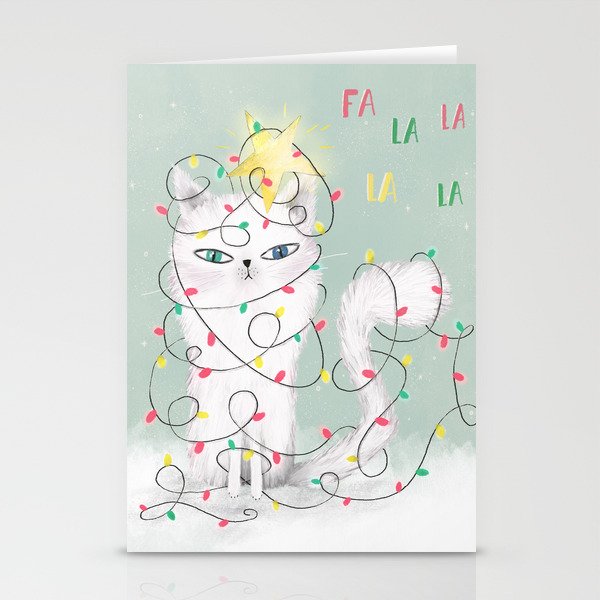 Fa La La La Cat Stationery Cards