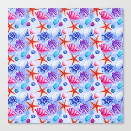 Shellfish and seaside Canvas Print