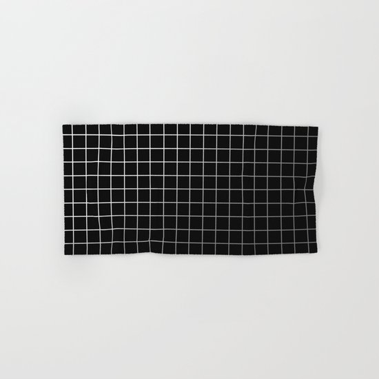 Metal Cage - Industrial, metallic grid pattern Hand & Bath Towel