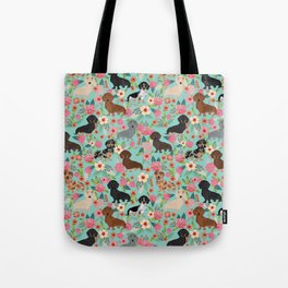 Dachshund floral dog breed pet patterns doxie dachsie gifts must haves Tote Bag