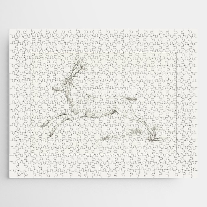 Jumping deer by Jean Bernard Jigsaw Puzzle