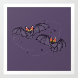Candy Corn Bats Art Print